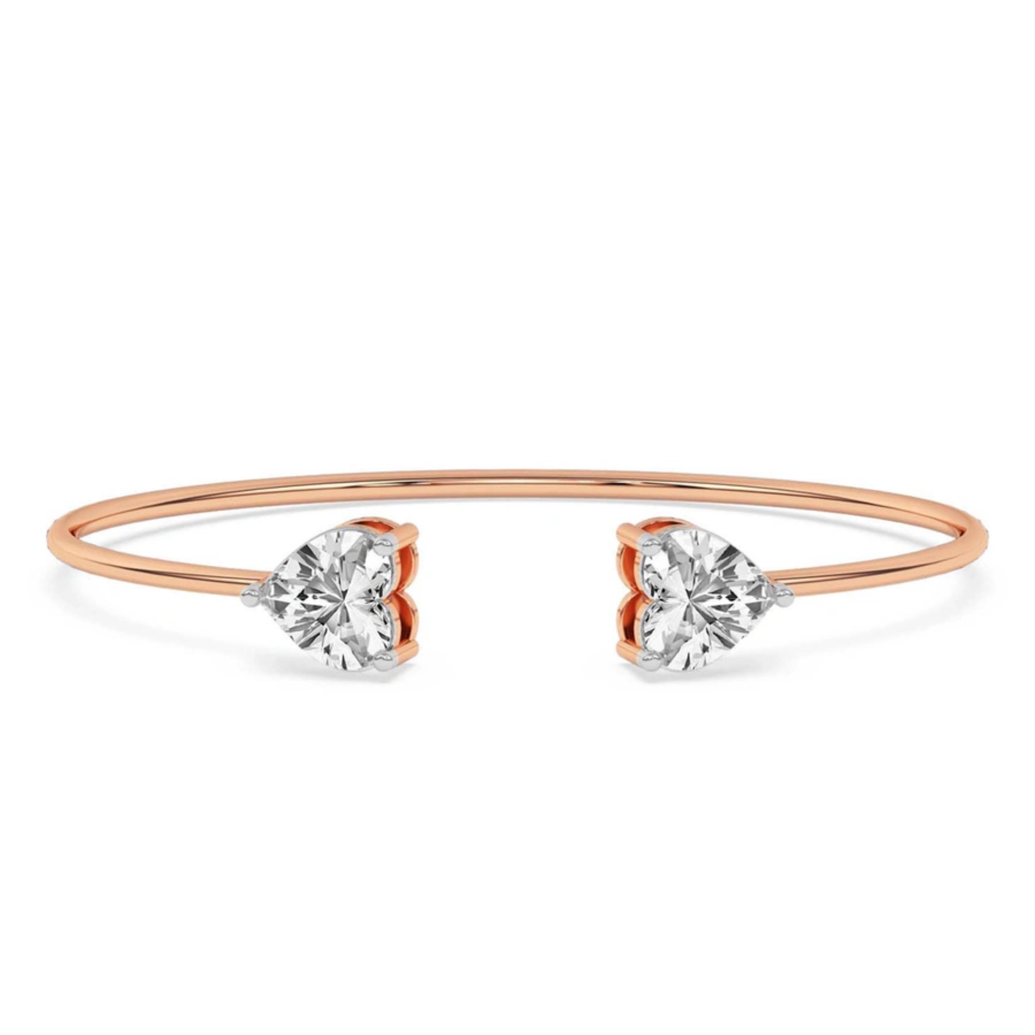 Amoura Heart Flexi Lab Diamond Bangle Bracelet