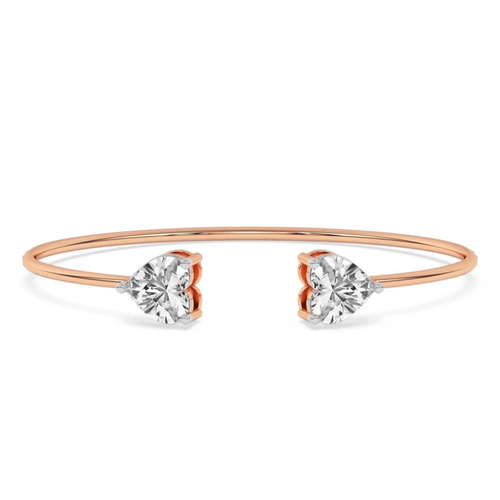 Amoura Heart Flexi Lab Diamond Bangle Bracelet