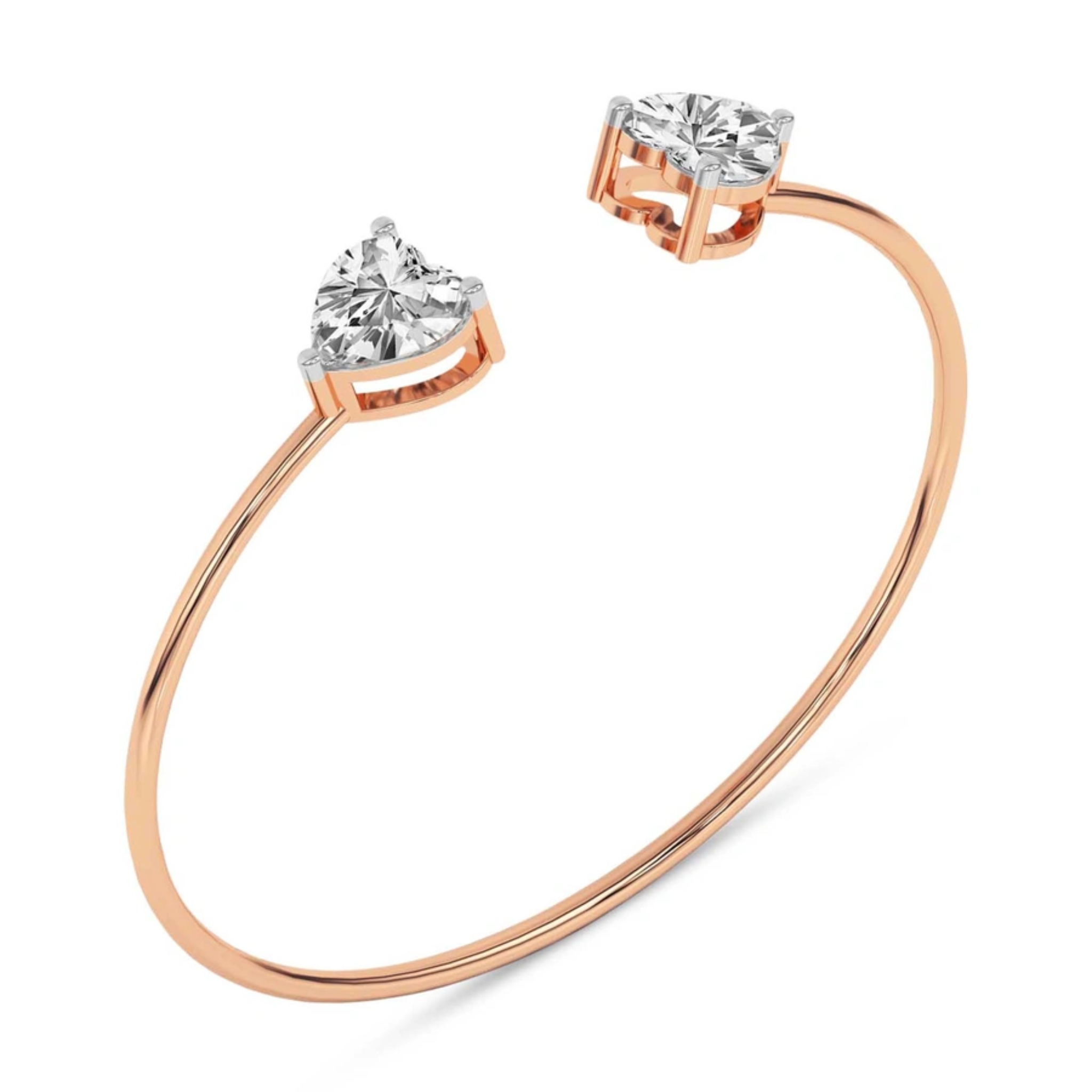 Amoura Heart Flexi Lab Diamond Bangle Bracelet