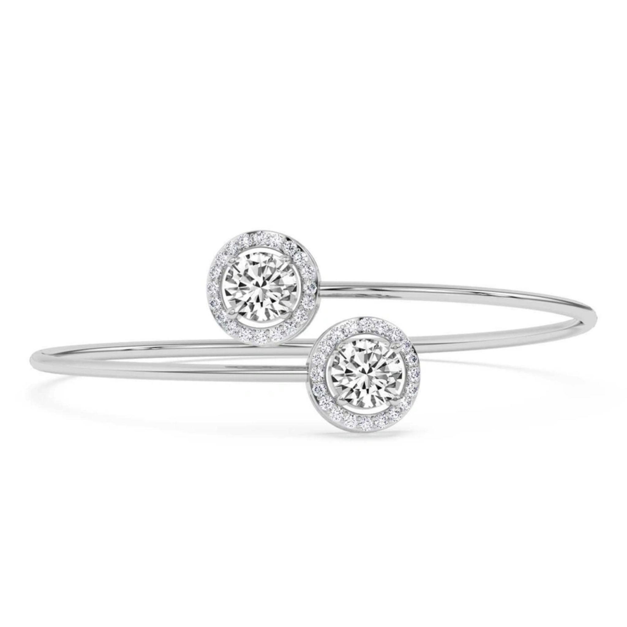 Celina Halo Flexi Lab Diamond Bangle Bracelet