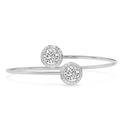 Celina Halo Flexi Lab Diamond Bangle Bracelet