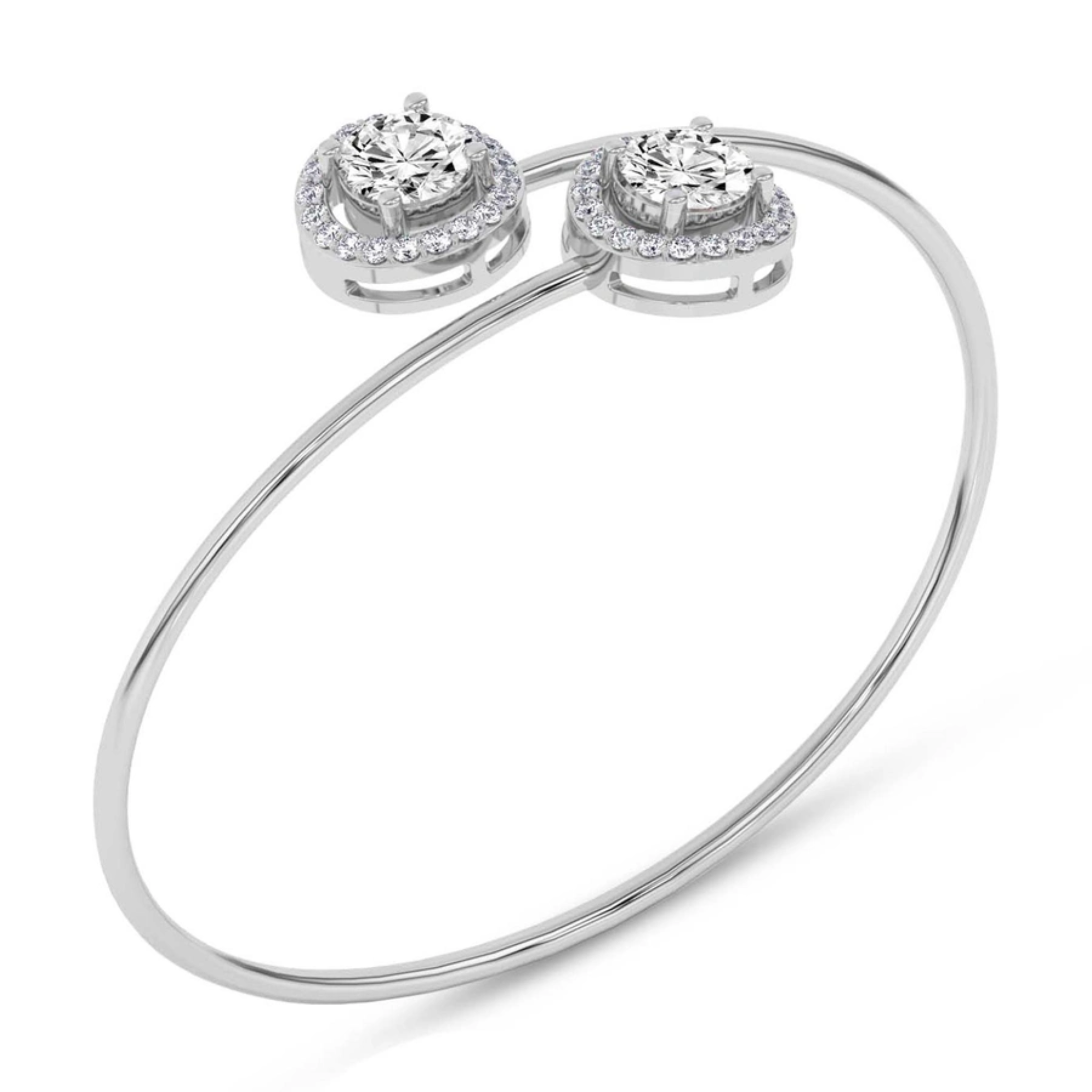 Celina Halo Flexi Lab Diamond Bangle Bracelet