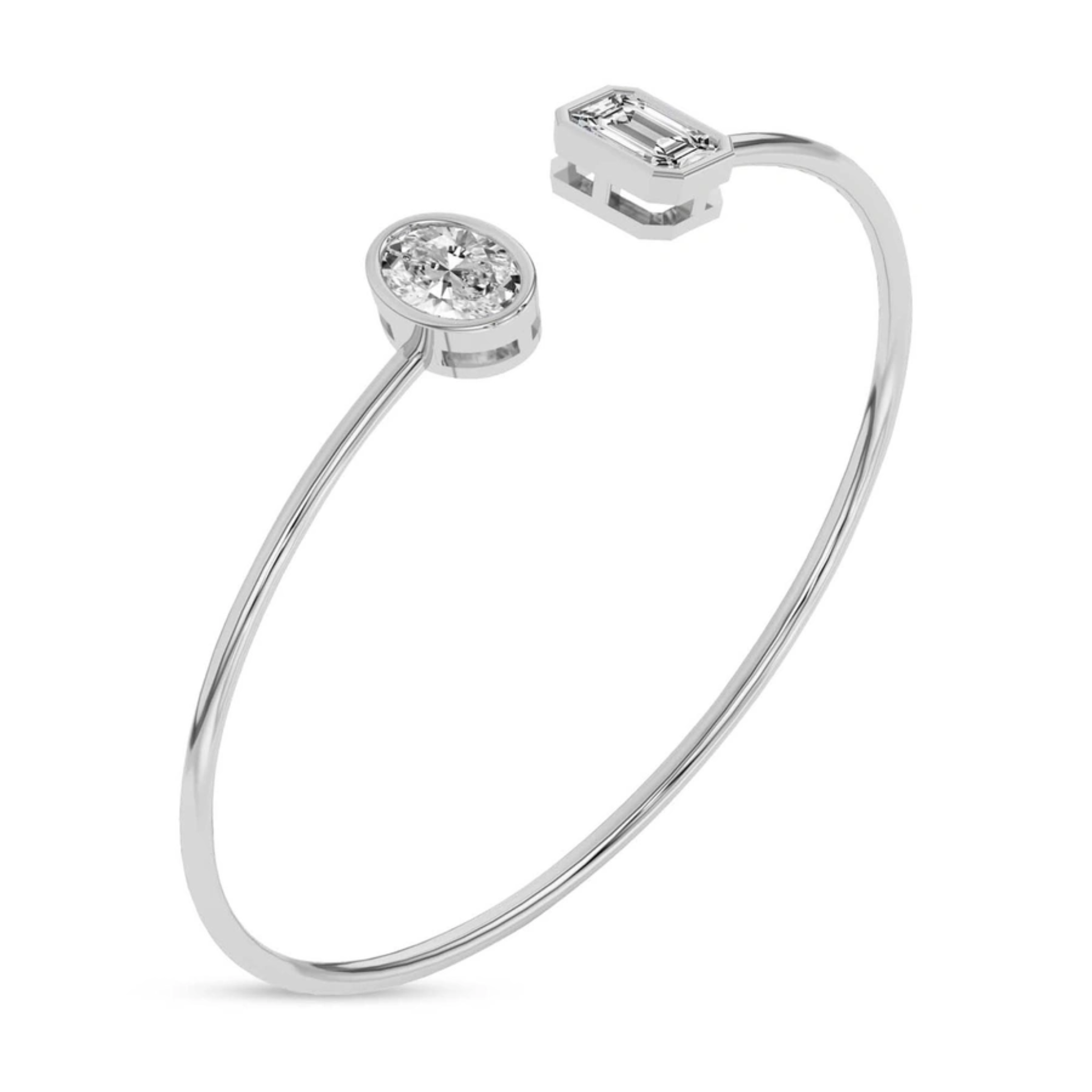 Eden Bezel Flexi Lab Diamond Bangle Bracelet