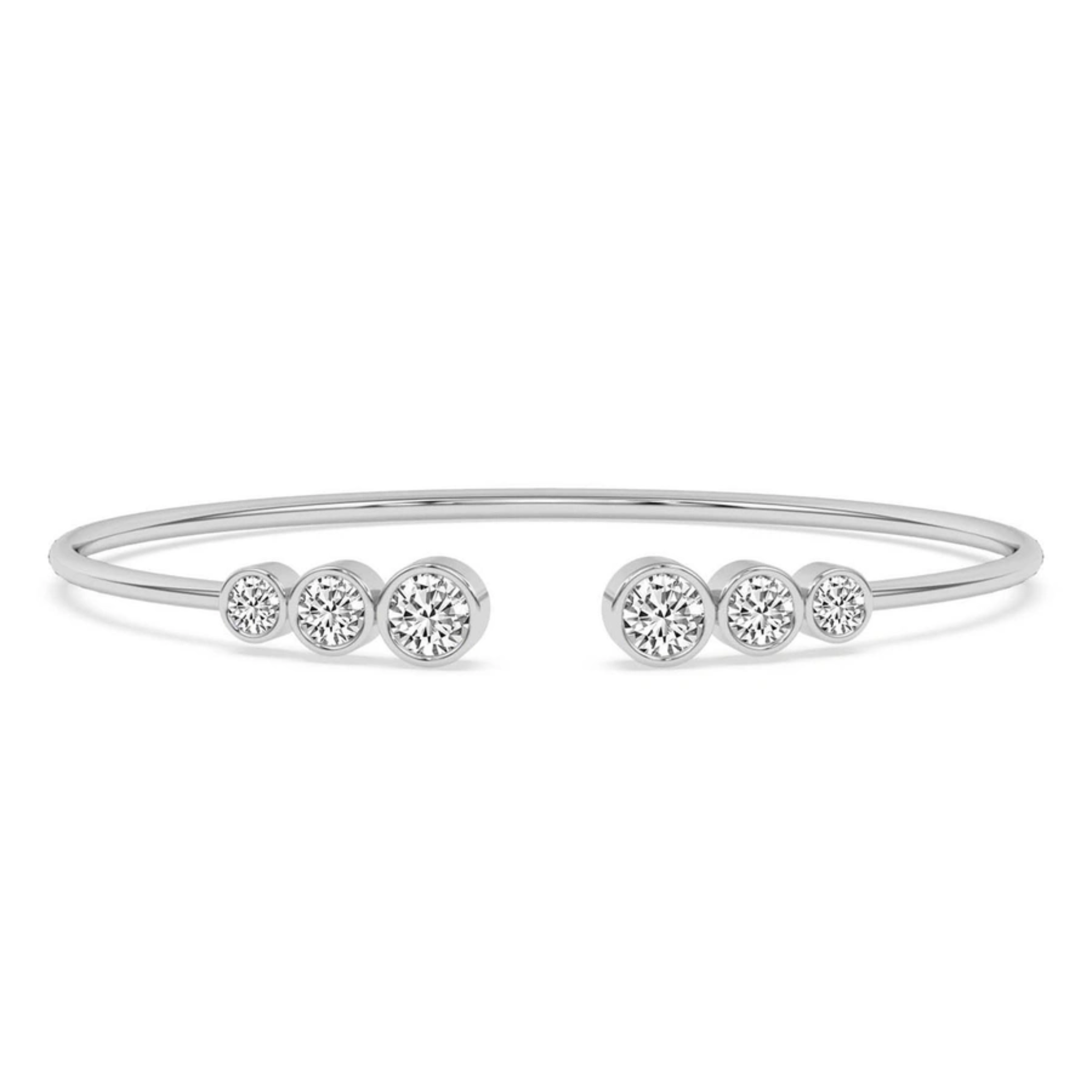 Lina Tapered Flexi Lab Diamond Bangle Bracelet