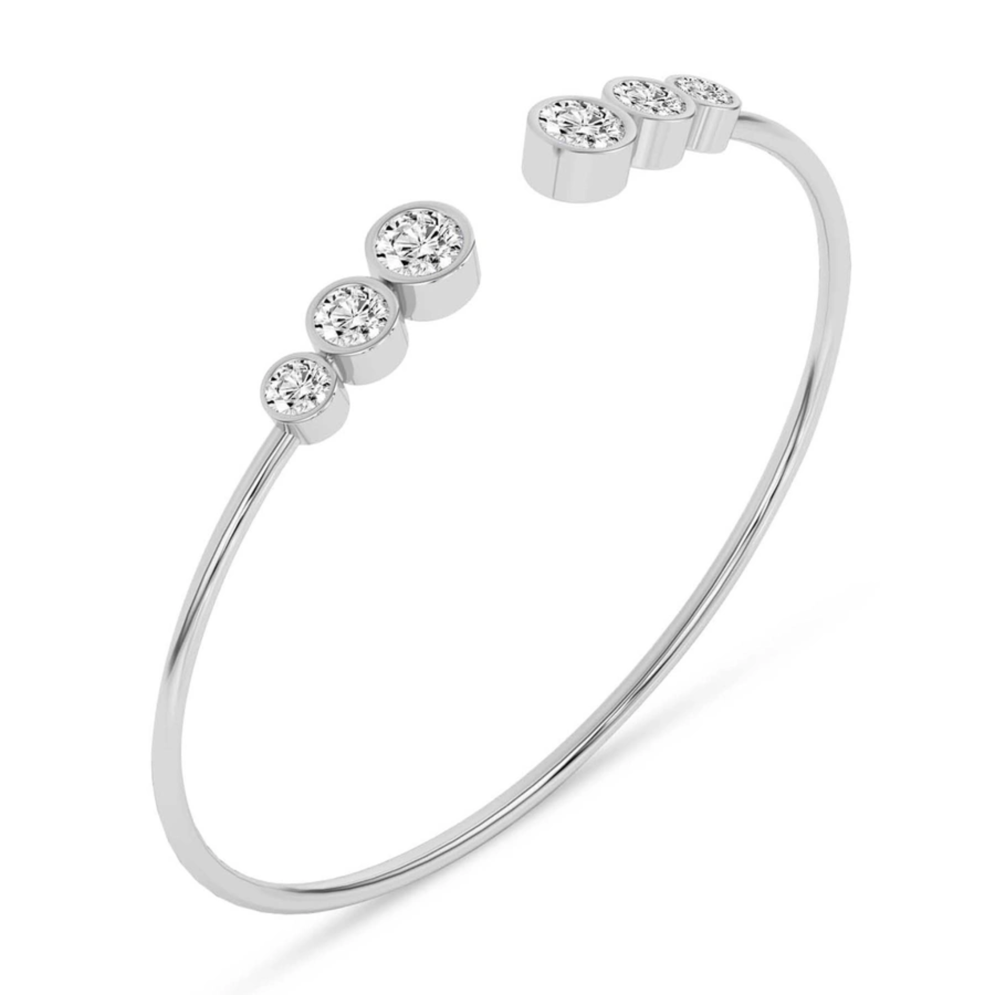 Lina Tapered Flexi Lab Diamond Bangle Bracelet