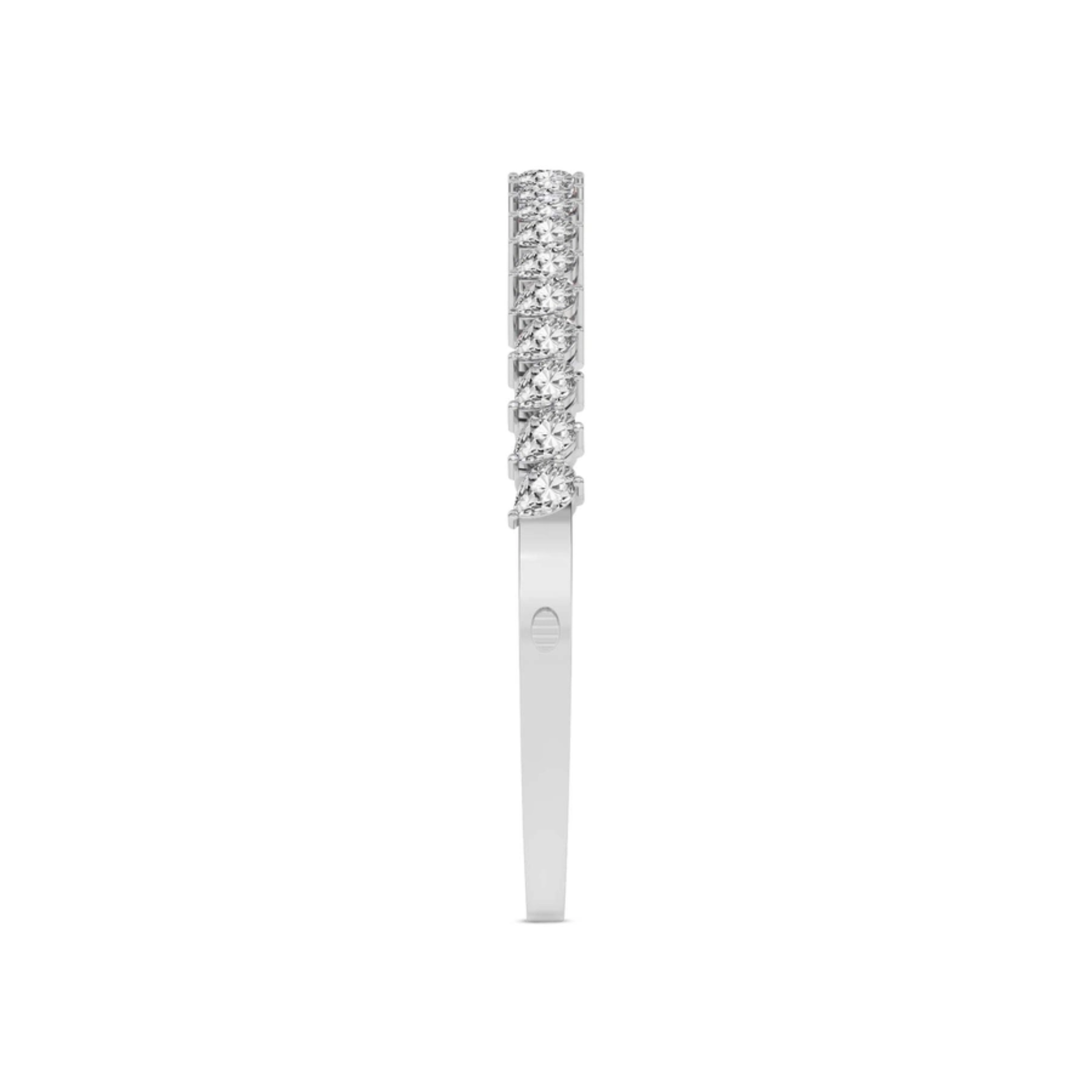 Pear Cascade Lab Diamond Openable Bangle Bracelet